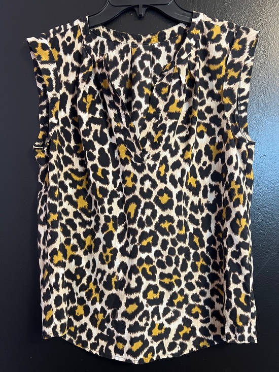 J. Crew Tops - J. Crew 100% Silk Cap Sleeve Leopard Print V-Neck Top
